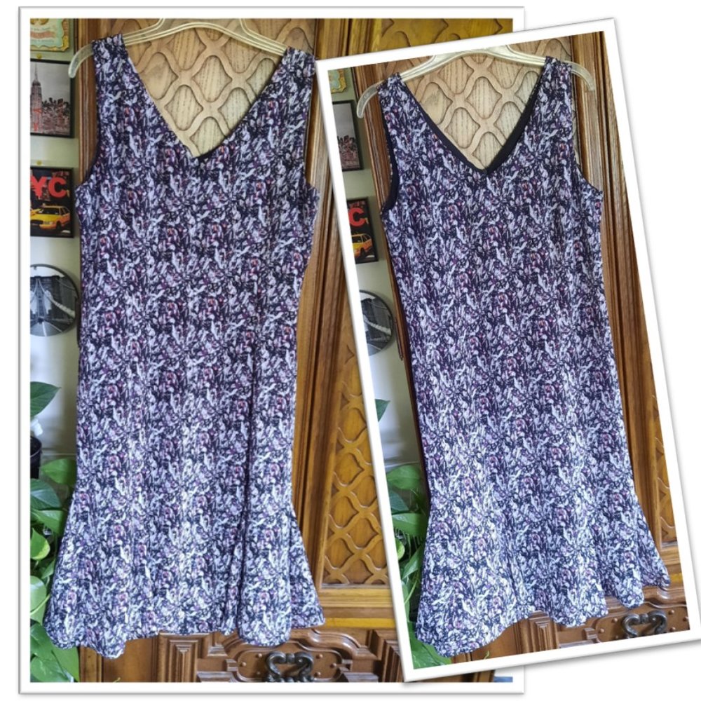VINTAGE || Danny & Nicole Sleeveless V-Neck Mermaid Ruffle Hem Dress - Size 8